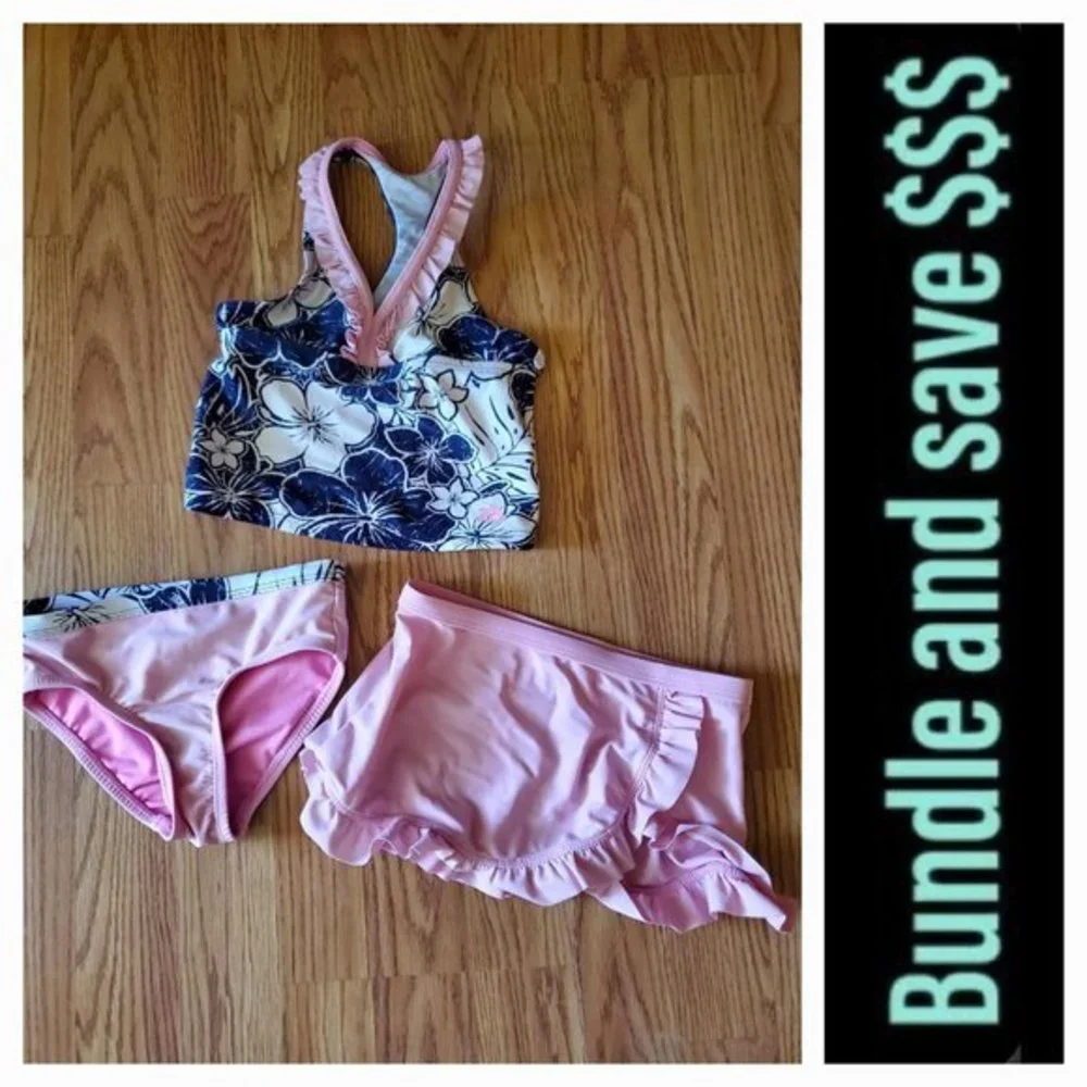Pink Blue 3 Piece Bikini Size 4  Coverup‎ Zero Xposure